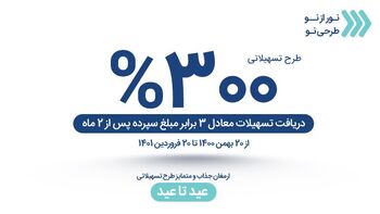 ارمغان جذاب و متمایز طرح تسهیلاتی عید تا عید موسسه اعتباری نور