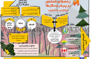 زخم‌های شعله‌ور بر پیکر جنگل‌ها