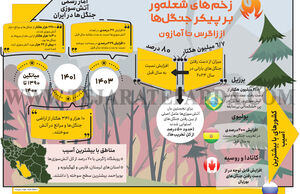 زخم‌های شعله‌ور بر پیکر جنگل‌ها